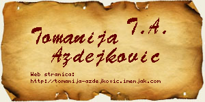 Tomanija Azdejković vizit kartica